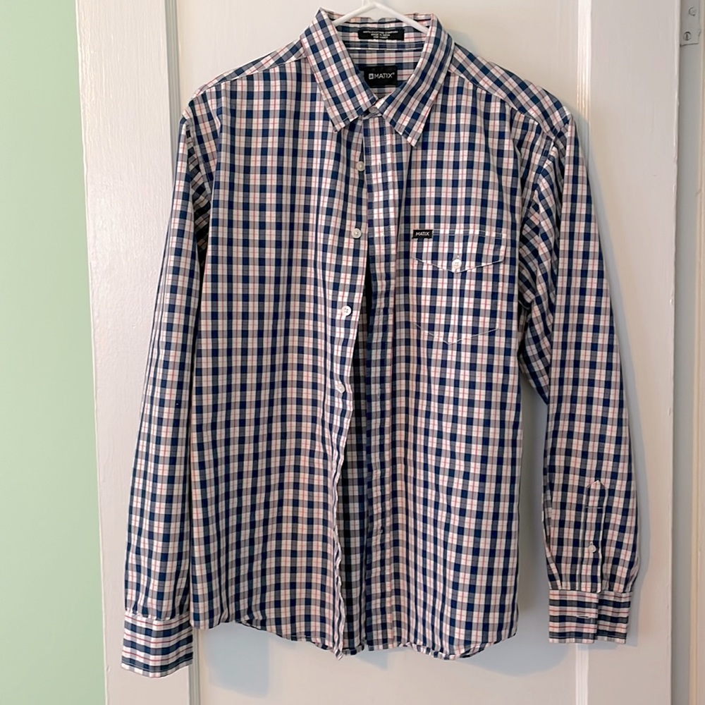 MATIX Mens Checkered button down - like new!